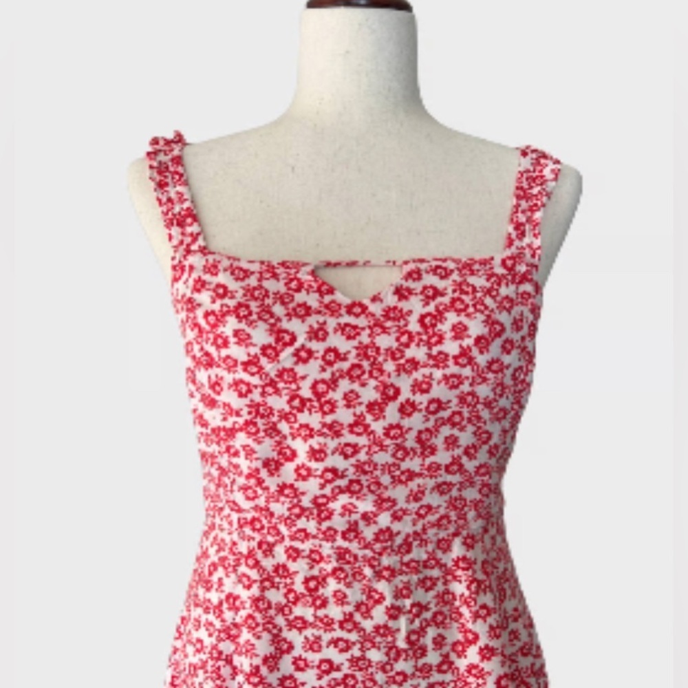 Lucy love / Lulus Fallin' For You Red and White Floral Dress - Picture 4 of 4